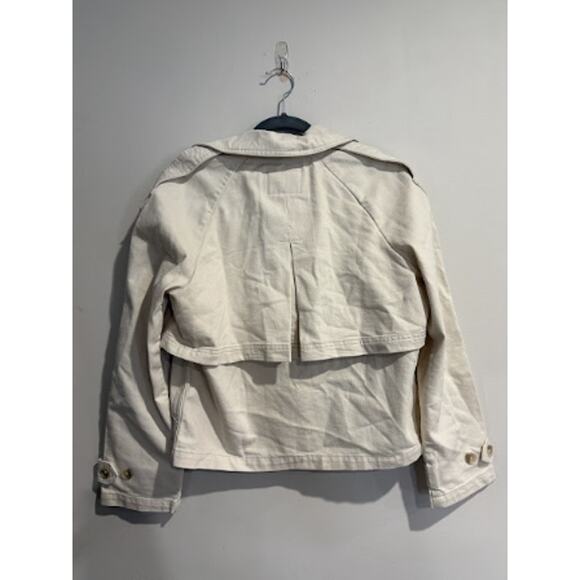 Banana Republic Long Sleeve Collared Short Trench Jacket Ecru Women's Size XS - Picture 4 of 4